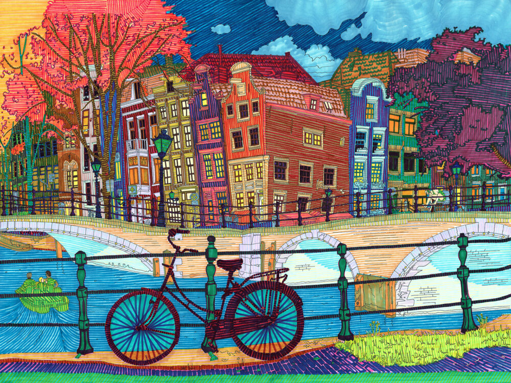 drawing-reguliersgracht-amsterdam-colour