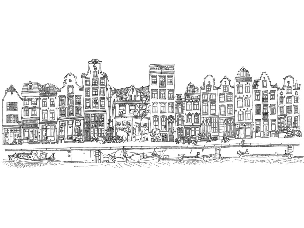 wallpaper-line-drawing-amsterdam