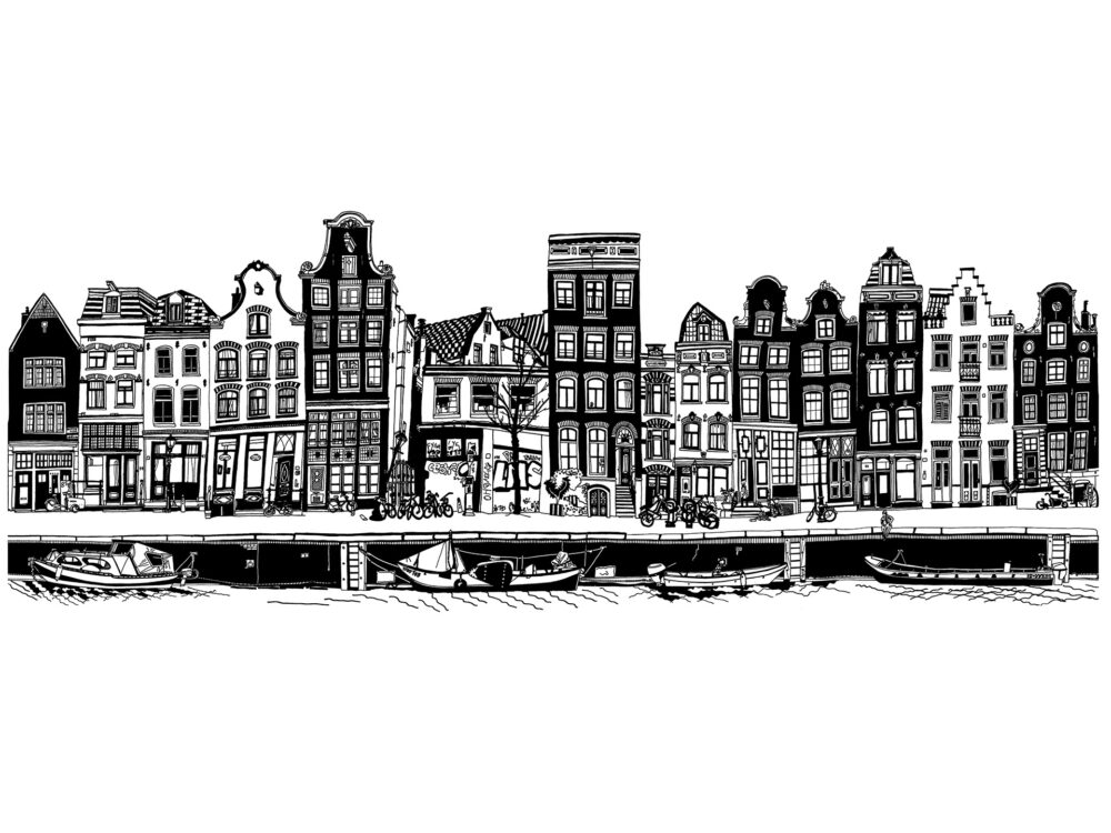 canalhouses-amsterdam-blackandwhite