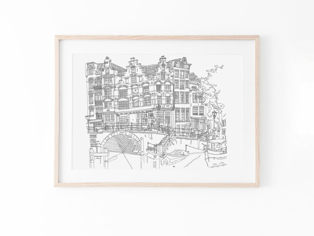 line-drawing-souvenir-brouwersgracht-amsterdam