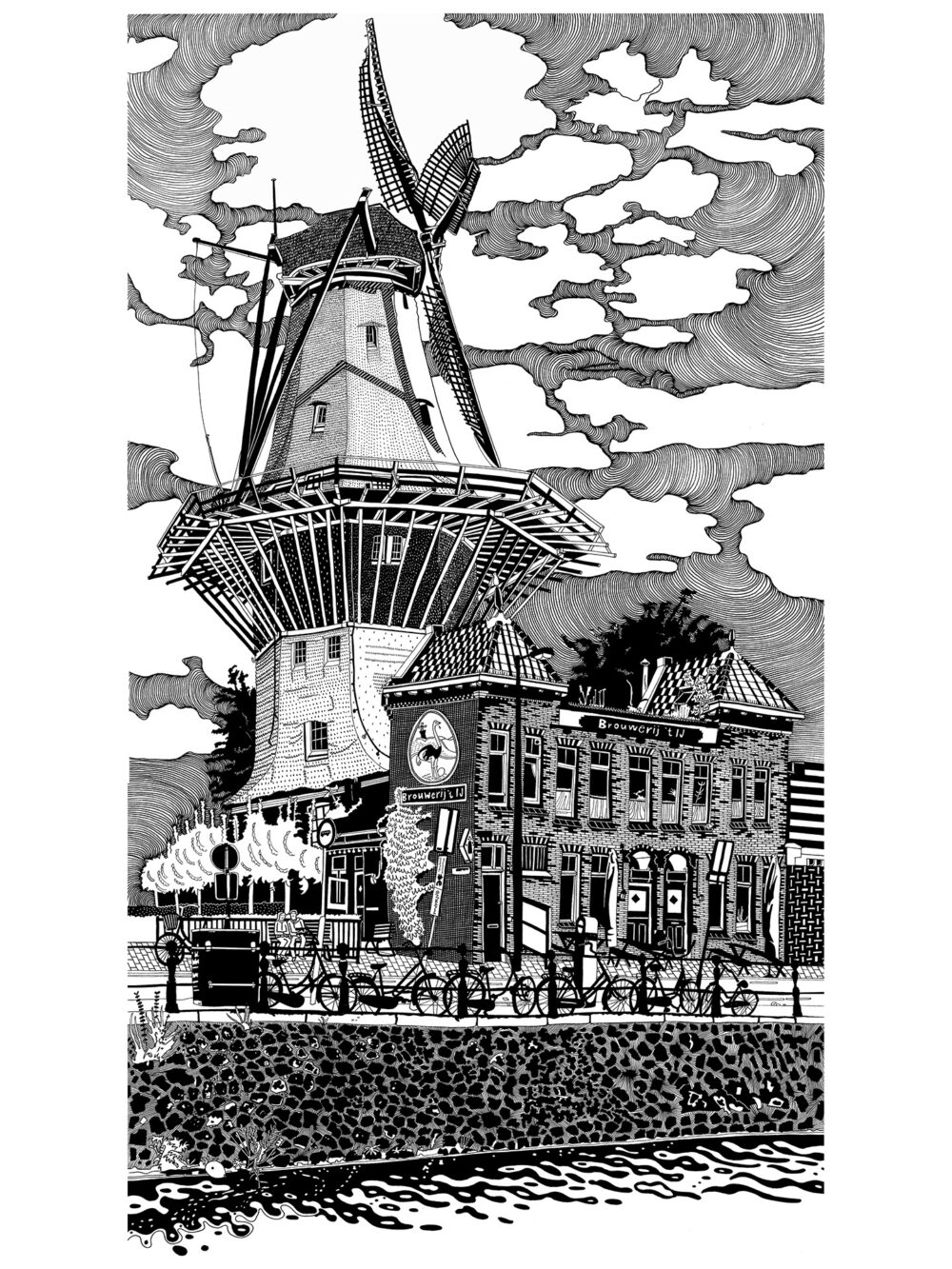 drawing-brewery-amsterdam-blackandwhite