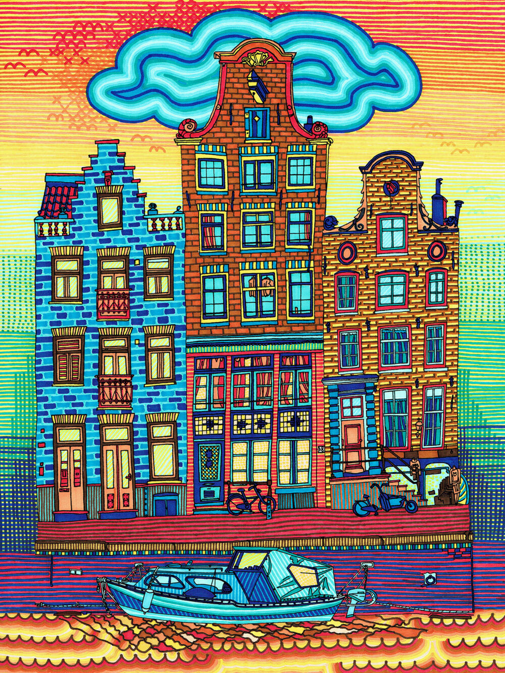 print-colour-amsterdam-canalhouses