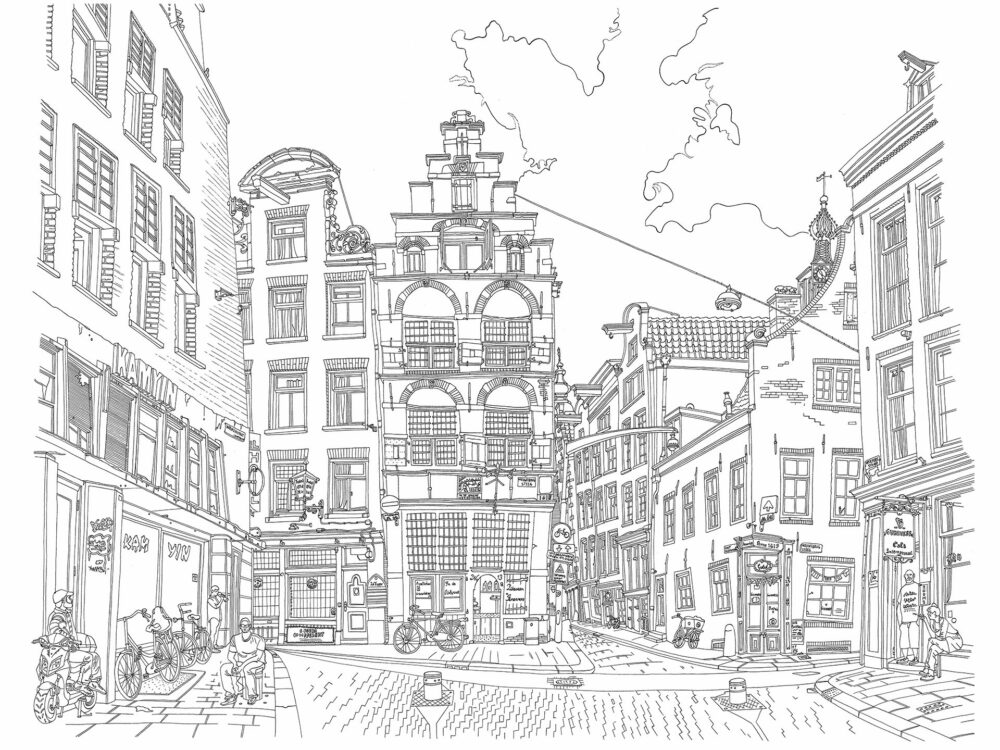 drawing-interior-warmoesstraat-amsterdam
