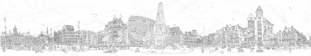 drawing-print-dam-square-amsterdam