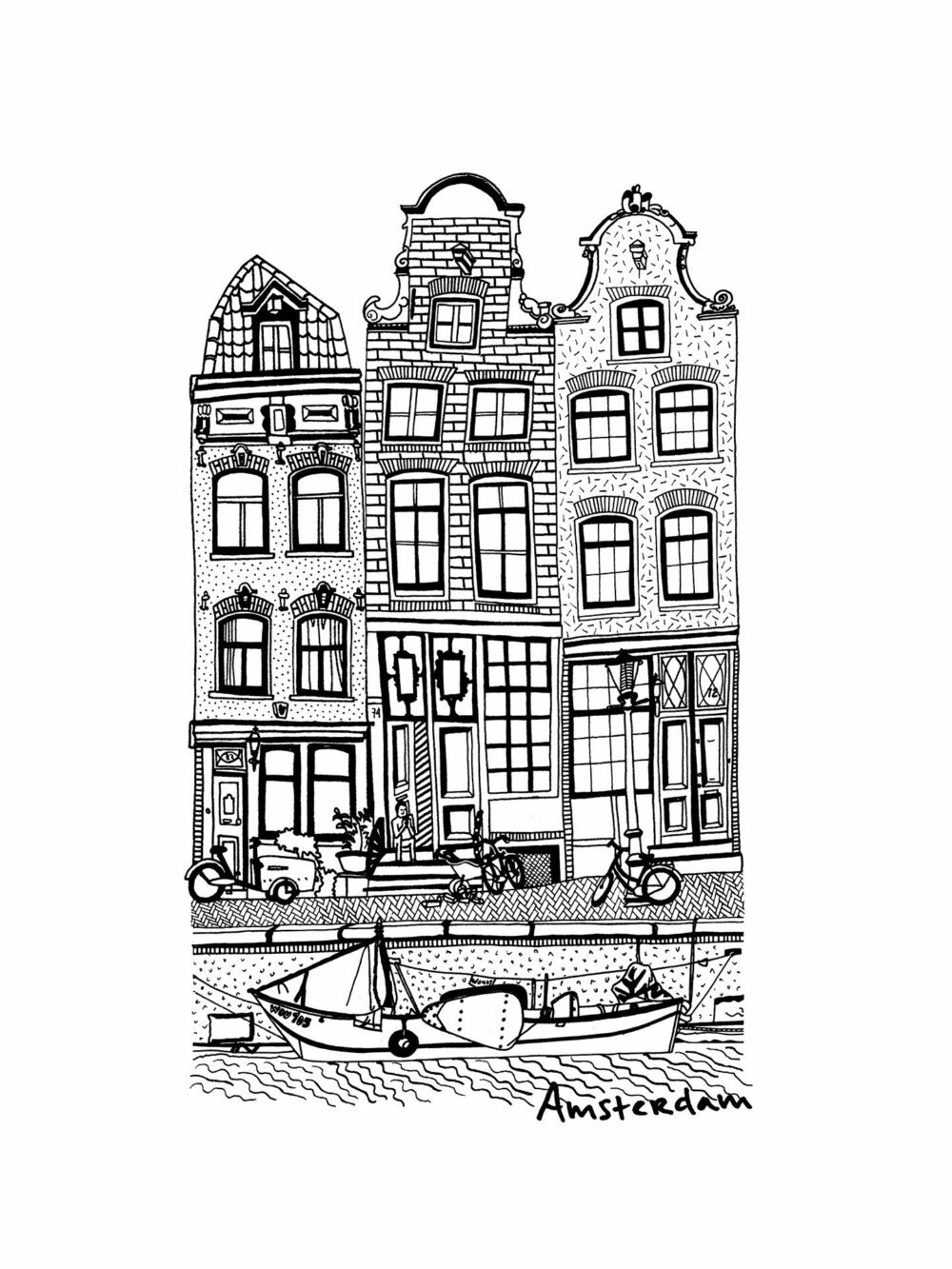 amsterdam-print-canalhouses-line