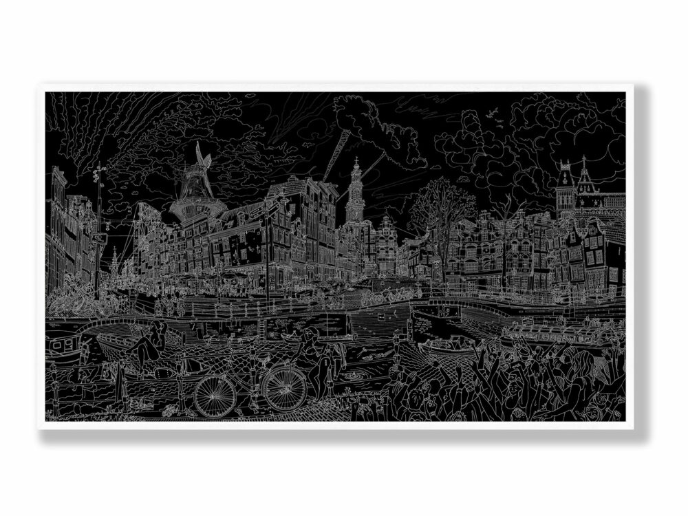 Amsterdam-skyline-drawing-for-sale