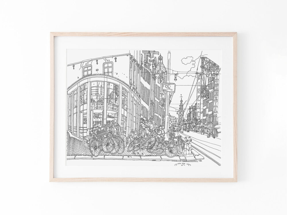 drawing-poster-rembrandtsquare-amsterdam