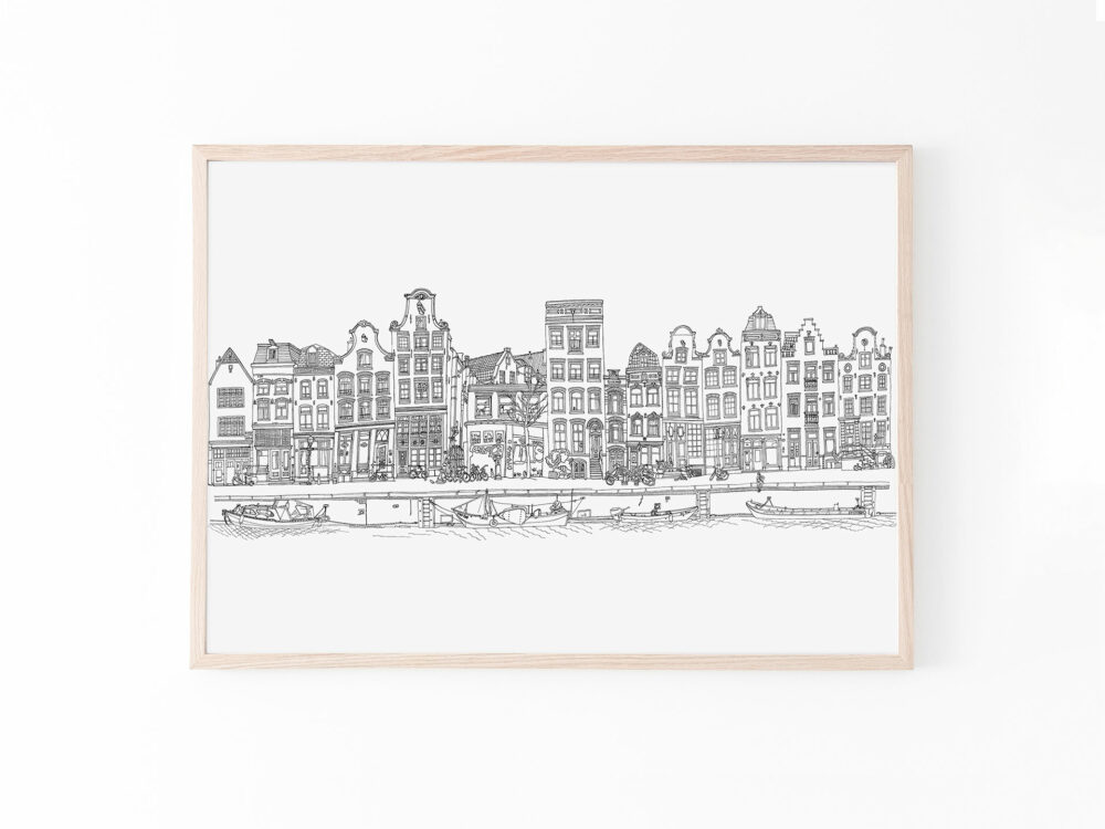 line-drawing-amsterdam-canalhouses