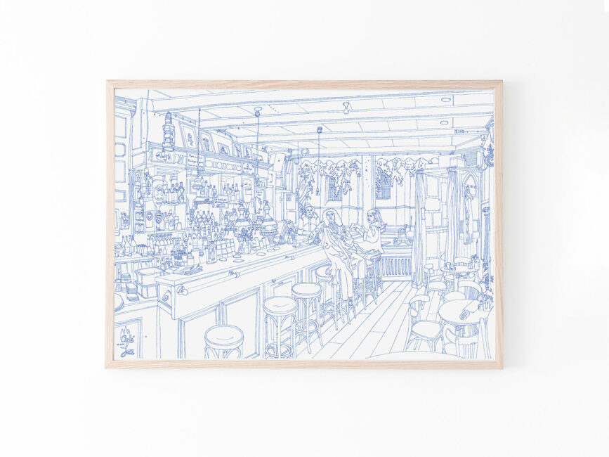 print-line-drawing-cafe-delftblue