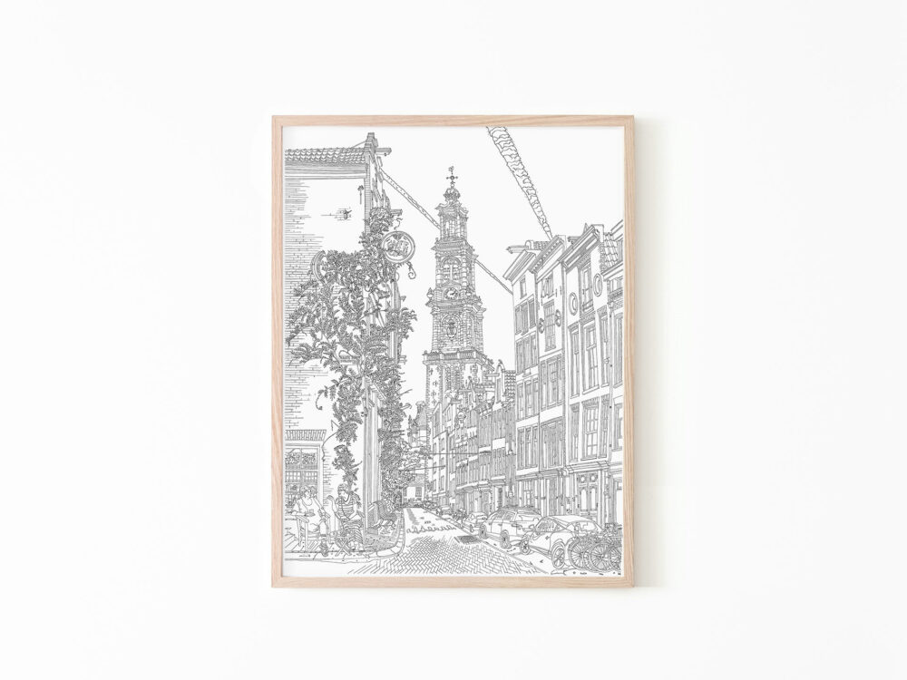 drawing-poster-westertoren-amsterdam