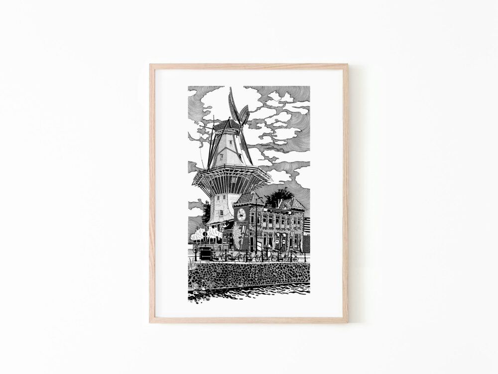 art-windmill-blackandwhite-frame
